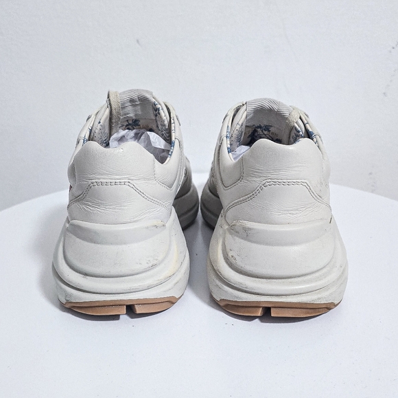 Gucci Rhyton cream chunky rainbow glitter logo casual sneakers size 36.5 - Picture 6 of 11